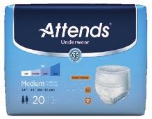 BEST ATTENDS ADVANCED UNDERWEAR Heavy Incontinence Medium (34-44, 120-175lbs) 1000024240 APP0720 80 4 bags of 20 Large (44-58,