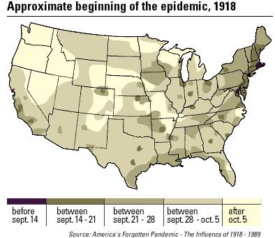 Spread of the 9 flu in the U.S. 9