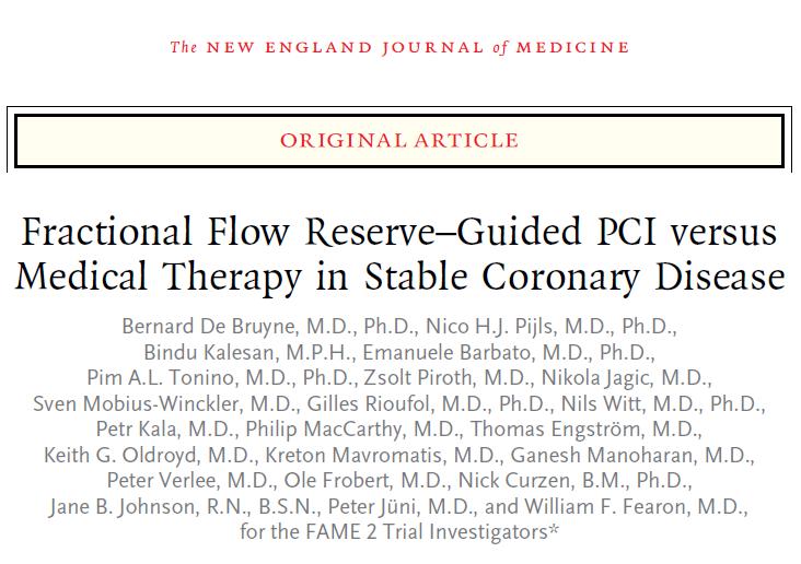 FAME 2: FFR-Guided PCI versus Medical Therapy in