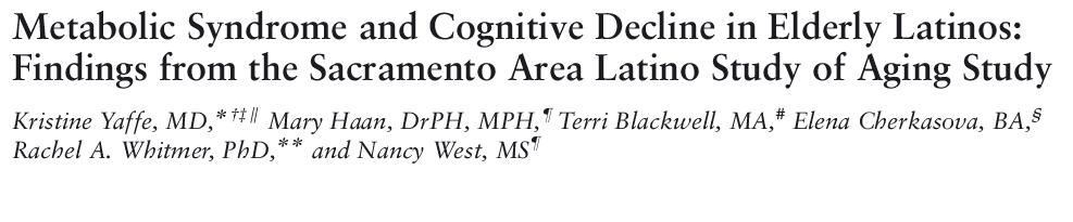Longitudinal cohort study, counting 1624 Latinos aged 60 and older who participated.