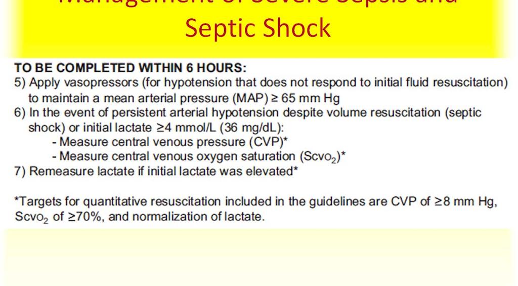 Management of Severe Sepsis and Blood Products HGB level 7.0 9.