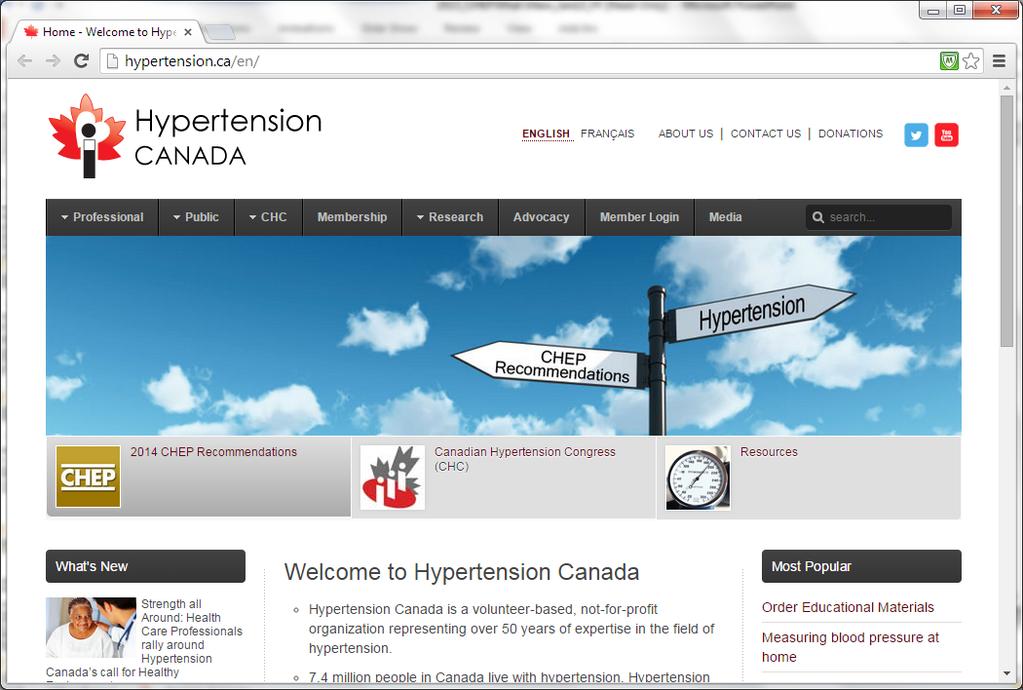 hypertension.ca For patients: Free access to the latest information and resources For professionals: Accredited 15.