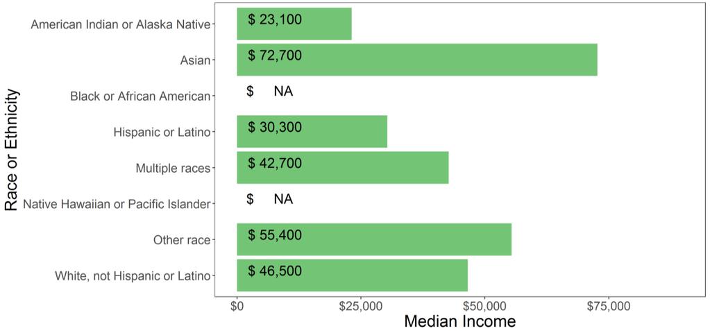 Figure 8.2. Median income, stratified by race and ethnicity.