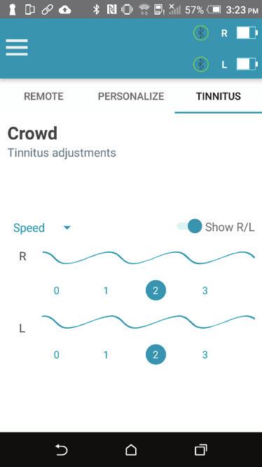 clinician. Speed You can adjust the rate at which the tinnitus sound varies as it plays.