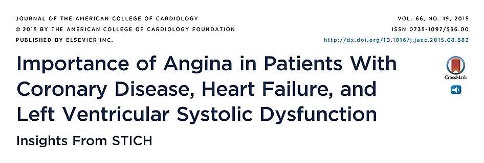 Jolicouer et al Presence of angina does not confer markedly worse prognosis or a greater benefit from
