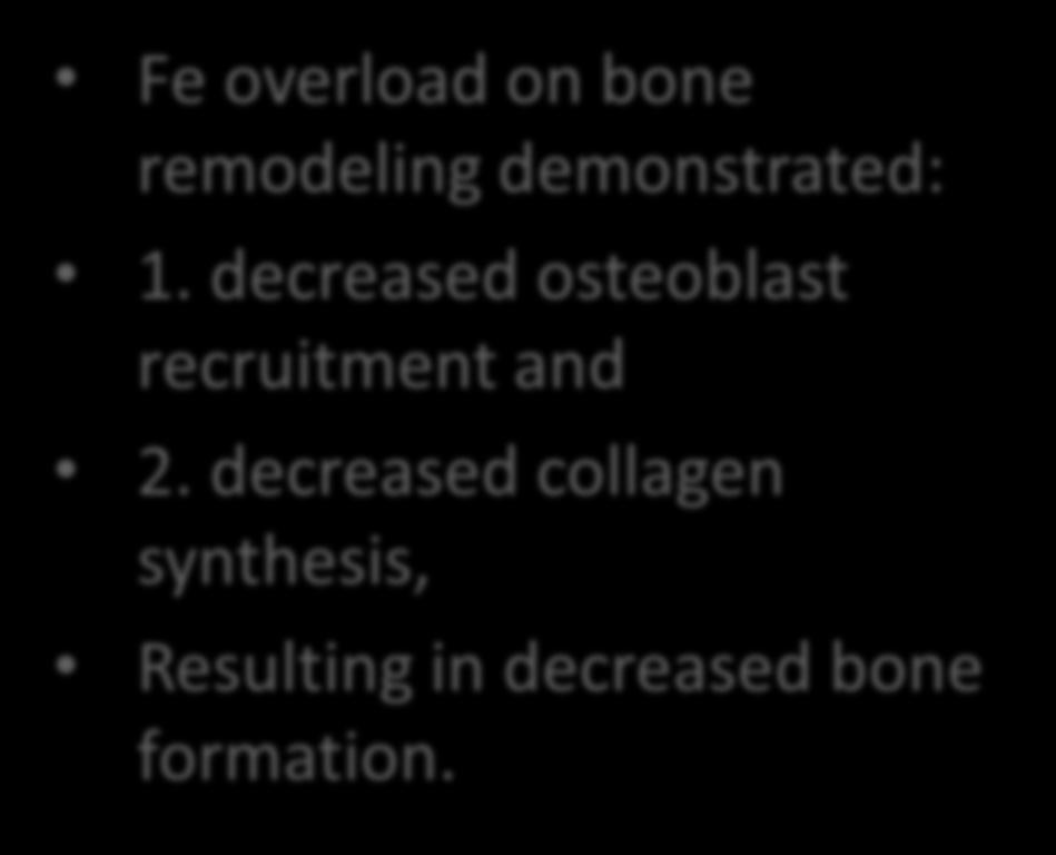 decreased collagen synthesis, Resulting in decreased bone formation.
