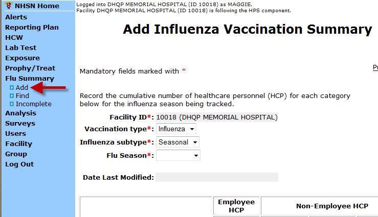 HCP Influenza
