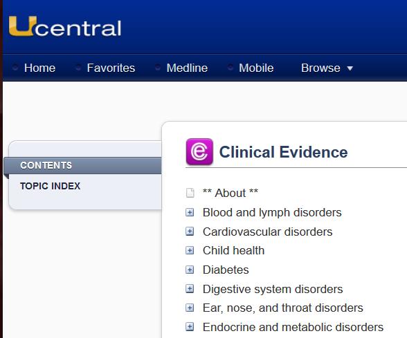 Clinical Evidence - Web Version The web version of Clinical Evidence is also in
