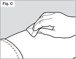centimetre area directly around the navel. If a caregiver is giving the injection, the outer area of the upper arms may also be used. Use a different place each time you give yourself an injection.