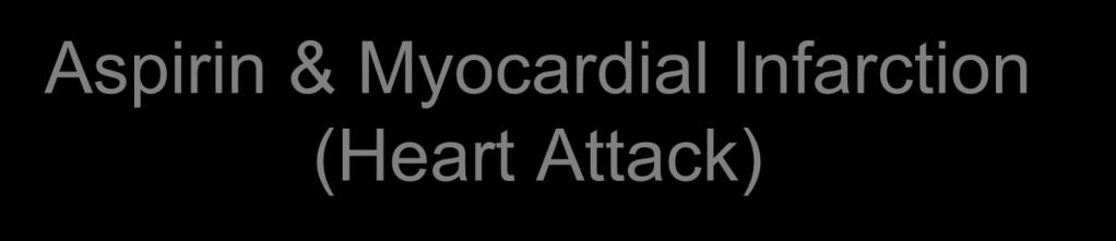 Aspirin & Myocardial Infarction (Heart Attack) Aspirin Placebo (/10,000)