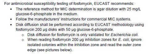 News from EUCAST Methods recommandation for fosfomycin Methodological