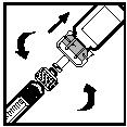 Push the plunger all the way into the syringe (see Diagram 10). Diagram 10 Then, slowly pull the plunger back to draw the liquid into the syringe (see Diagram 11).