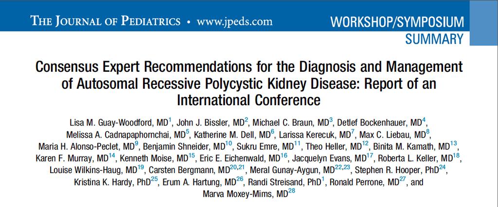 Aim 3: Progress ARPKD CLINICAL CARE CONSENSUS CONFERENCE, MAY 07-08, 2013: Journal of Pediatrics. 165:611-617, 2014. FUNDING SUPPORT: PKD Foundation.