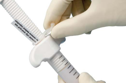 expose the sterile Delivery Syringe.