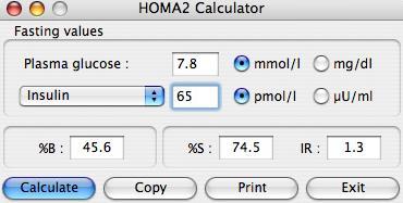 Figure 2.2: HOMA2 calculator (https://www.dtu.ox.ac.