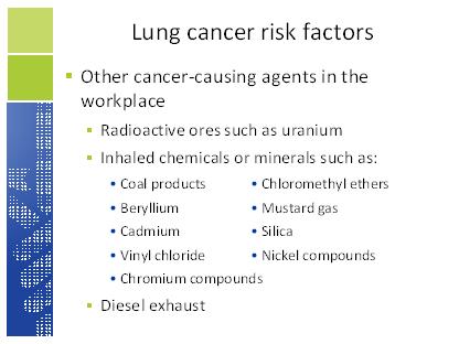 It's not clear to what extent low-level or short-term exposure to asbestos might raise lung cancer risk.