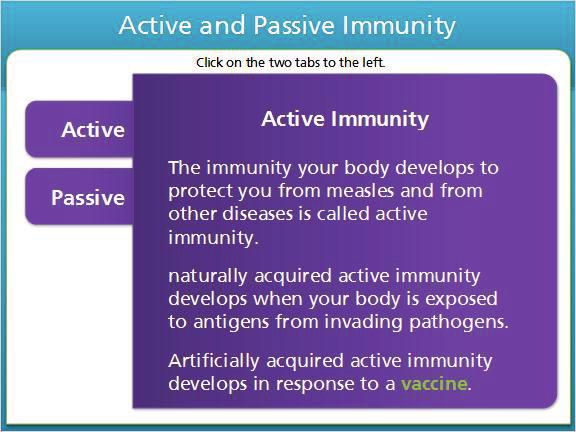 from measles and other diseases is called active