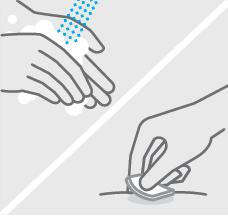 Clean injection site Wash your hands well with soap and warm water. Wipe your chosen injection site with an alcohol swab and allow it to dry.