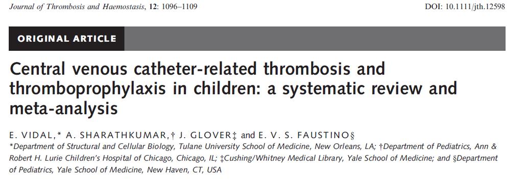 We did not find evidence that thromboprophylaxis reduced the risk of CVC-related DVT in children.