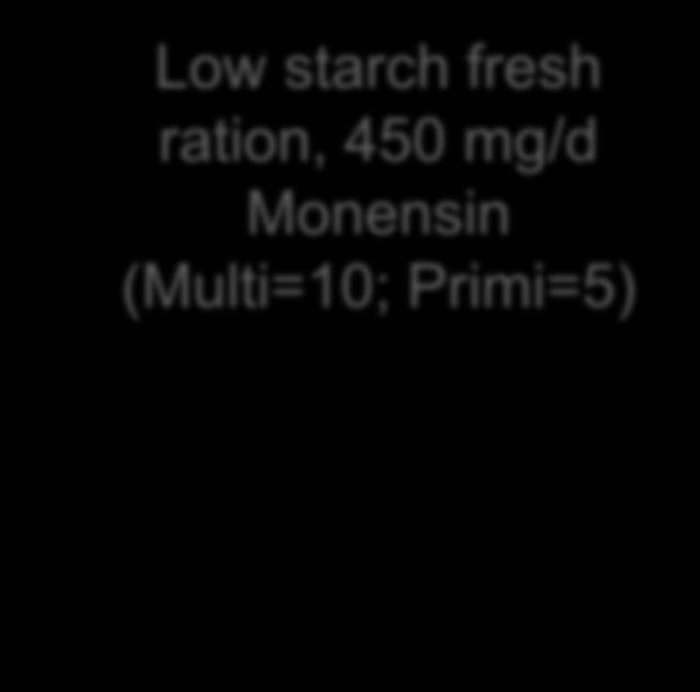 High starch fresh ration, 0 mg/d