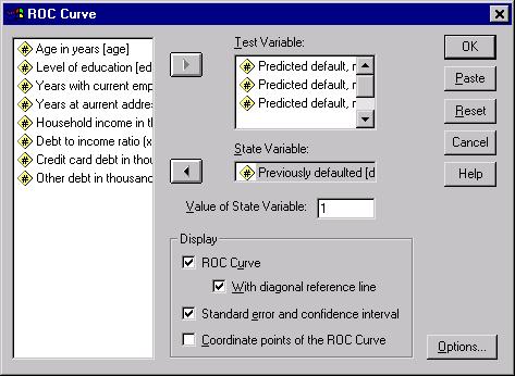 Running the Analysis To run a ROC Curve analysis, from the menus choose: Graphs ROC Curve.