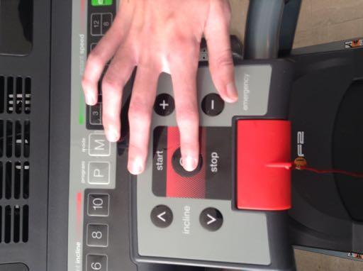 BH Fitness treadmill Step 8: Don t forget to tap on the Start/Stop buxon of your treadmill a^er the three beeps to ac?vate the connec?