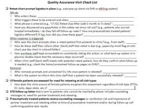 Clinic Level Interventions: Reducing Missed Opportunities for Retesting Patients who Return to Clinic Add medical record chart prompts to inform front office staff at intake when a presenting patient