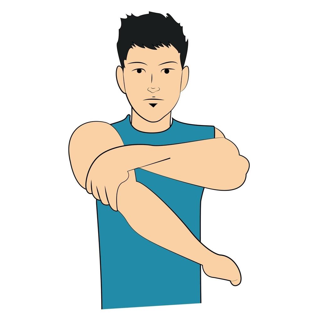 Stretch - Left Arm Across By Hip and Hold Details: Same as the right arm here. Use as much force as needed. You can play with the arm placement and head placement to increase effectiveness.