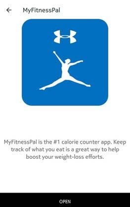4. Tap Open. 5. Log in to your MyFitnessPal account. You can unlink your MyFitnessPal account and your Nokia account anytime you want from your Profile.