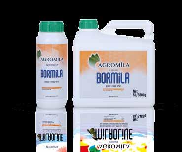 BORMİLA Due to its ethanolamine chelated boron trace element content that is vital for healthy plant growth, BORMİLA is easily absorbable.