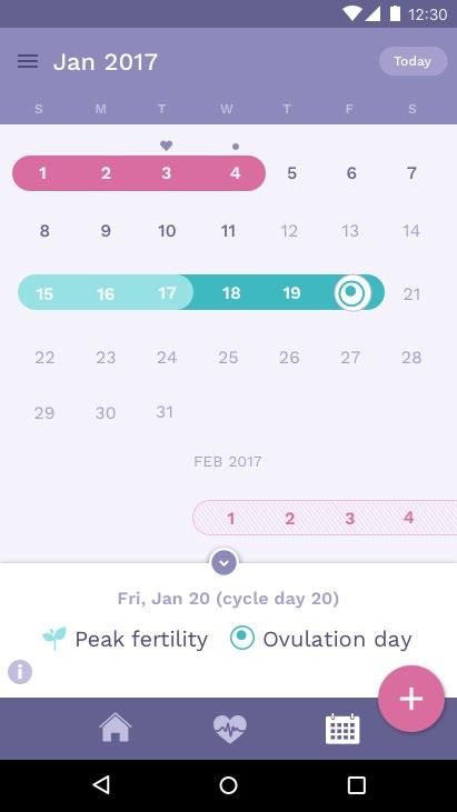 Using the app Calendar The Calendar view features an extended overview of events