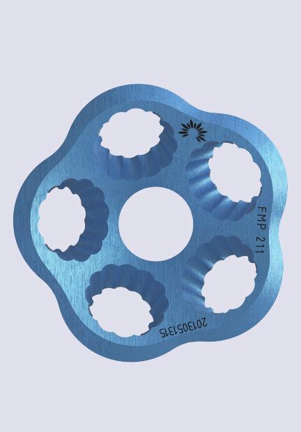 The Flower Four Corner Fusion Plate Design Features PLATE RATIONALE Low profile circular plates with smooth surface and rounded edges SURGICAL BENEFIT Reduced soft tissue irritation and flexible