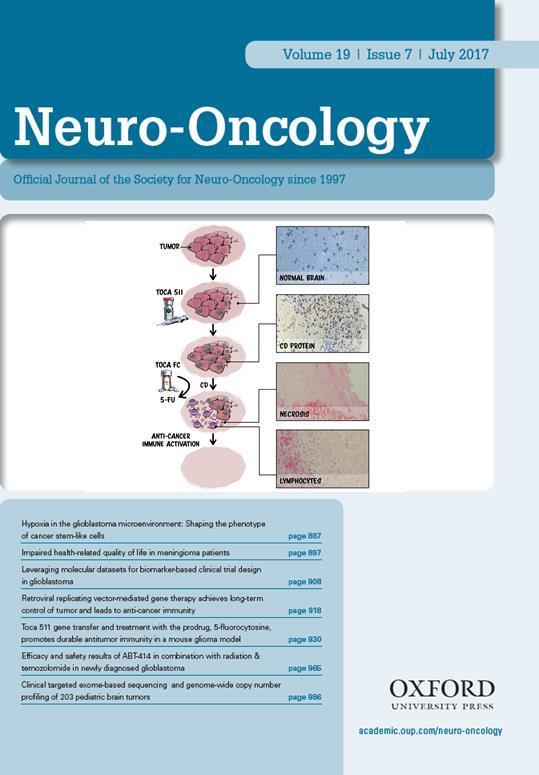 Toca 511 & 5-FC Immune Activation MOA Publications Selected for Cover and Editorial Neuro-Oncology, Vol 19, Issue 7, July 2017 Complementary preclinical studies published in July issue of