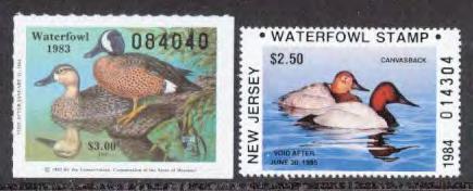 STATE HUNTING PERMIT STAMPS NEW HAMPSHIRE (continued) No. Description F-VF NH 12 1994 $4 Common Goldeneyes... 13.00 NH 13 1995 $4 Pintails... 13.00 NH 14 1996 $4 Surf Scoters... 18.