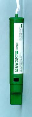 Features of Penthrox TM Inhaler The Penthrox TM Inhaler is a tubular light-weight disposable polyethylene device containing a: polypropylene pad (to act as a wick, absorbing the methoxyflurane)
