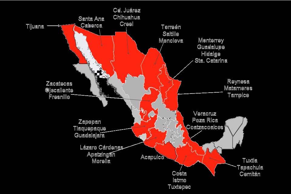 Scope and Locations Initiated in Tijuana and Mexicali