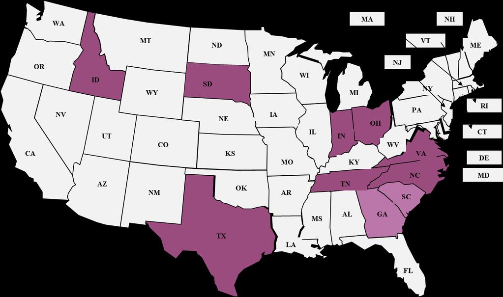 Overview of the effort (cont d) 9 to 10 states involved in the effort and slated to introduce bills in 2017