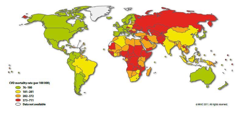 Global distribution of CVD mortality
