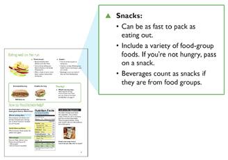 Slide 17 Slide 18 Eating well on the run Page 3 Snacking Page 3 Explain to students that come Monday the school week starts, which means homework, tests, after-school jobs or sports.