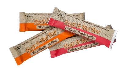 Fruit & Nut Bars Apricot & Macadamia Cashew & Cranberry Bar size 40g No artificial sweeteners, flavours or colours These natural vitality boosting bars, combine the great taste of antioxidant fruit,