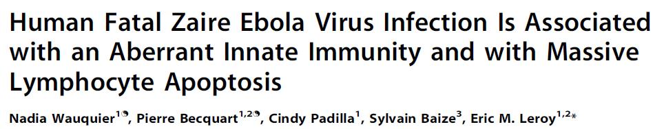 Depletion of lymphocyte count in blood during Ebola virus infection in mice.