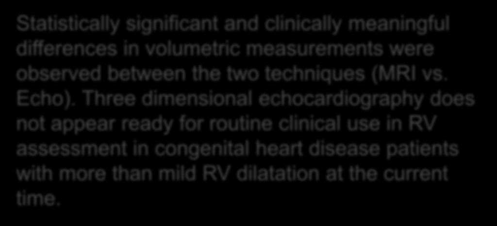 clinical use in RV assessment in congenital heart disease patients