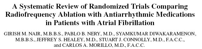 RF ablation reduced the risk of AF recurrence at 1 year by 65%