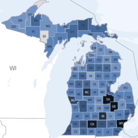 Michigan Overall: 464 Top U.S. Performer: 59 Berrien 391 Violent Crime Rate, 2012 Van Buren 312 Cass 162 Allegan 217 Kalamazoo 400 St.
