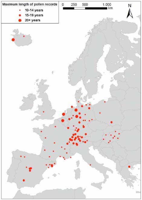 Ziello et al. 2012 Changes to Airborne Pollen Counts across Europe.