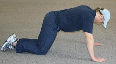 Exercise - Push ups (on knees) Description: In a kneeling