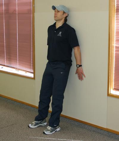 Exercise - Wall squats Description: Place the back flat against the wall,