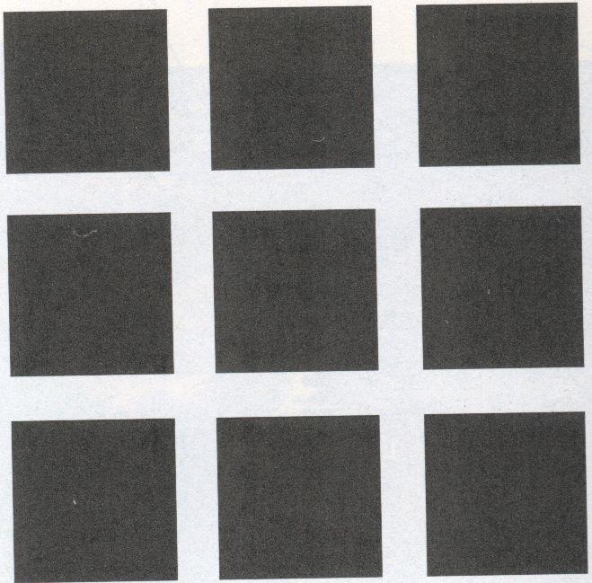 3.1. THE EYE 25 Figure 3.12: Left: Hermann Grid. Right: Explanation of Hermann Grid. note that they vanish when you look directly at the intersection.