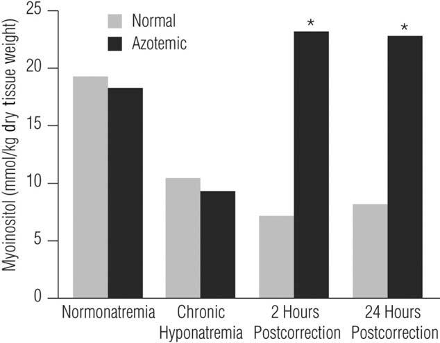 S14 The American Journal of Medicine, Vol 119 (7A), July 2006 Figure 1 Changes in brain myoinositol in normal and azotemic animals before and 2 or 24 hours after correction of chronic hyponatremia.