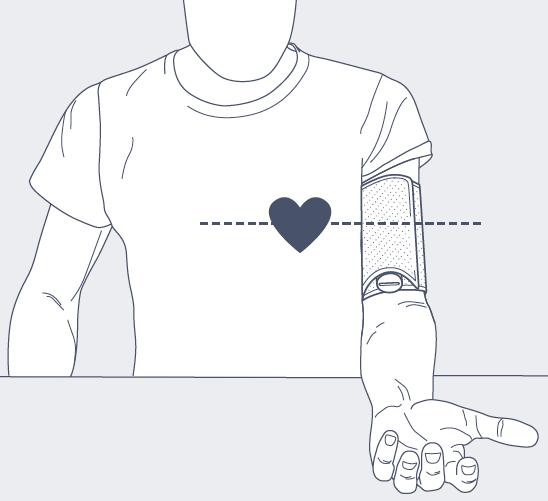 4. Place your arm on a table and level with your heart.